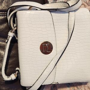 Moda Luxe White Crossbody Bag with Croc Embossing